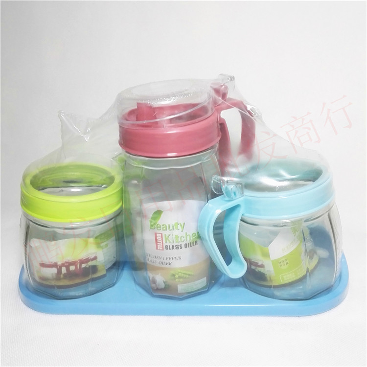 美廚1615玻璃油壺調味盒三件套 高性價比的廚房日常伴侶